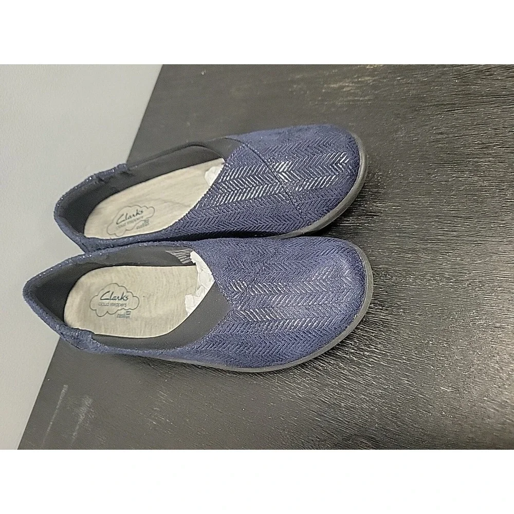 Clarks Cloudsteppers Sillian Jetay Blue Slip On Flat Shoes Womens 7 261132424045